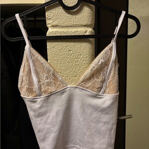 White Lace Trim Camisole tank going out top
